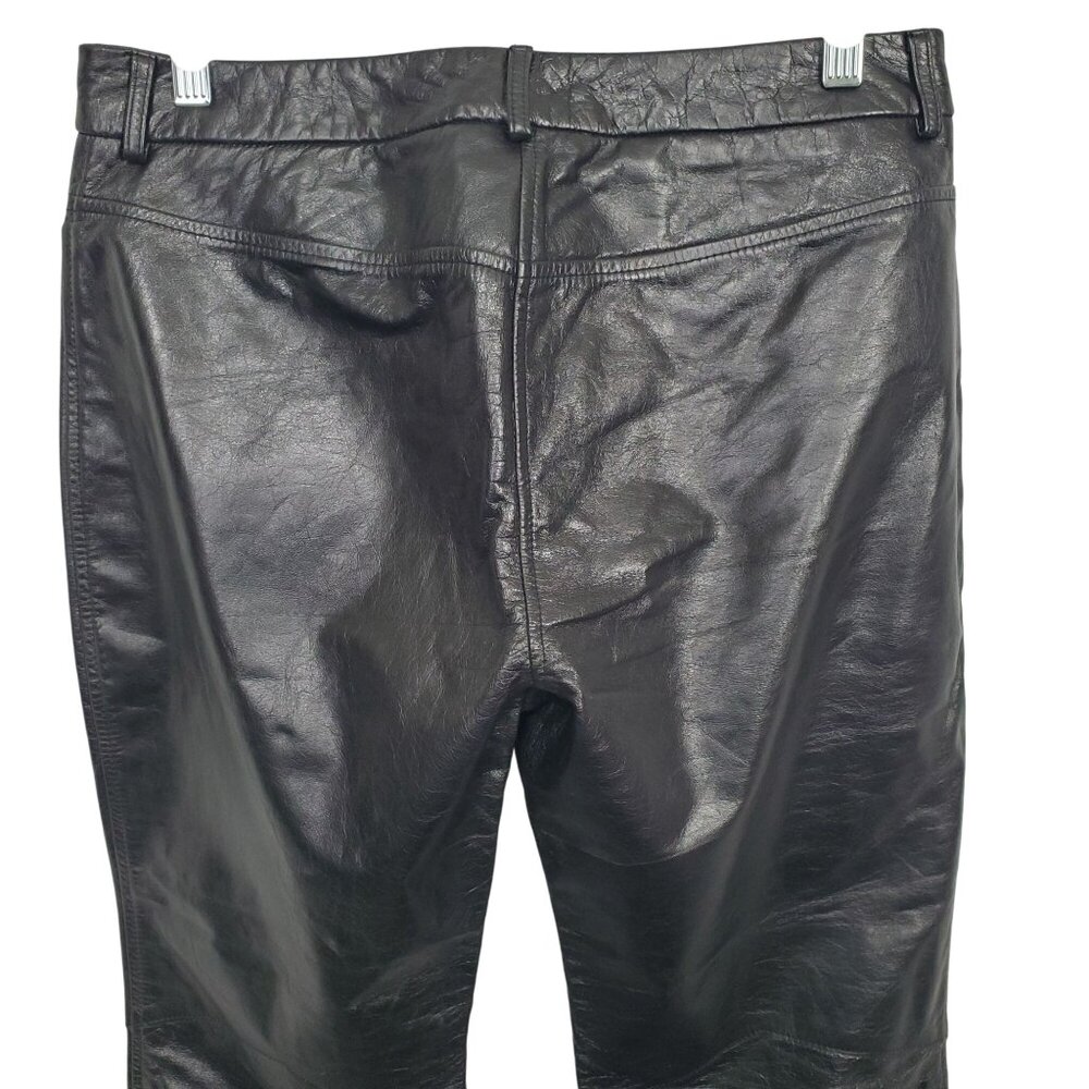 Express Juniors Size 7 8 Pants Leather Flared Vintage Retro Pockets Lined NWT - Picture 10 of 11
